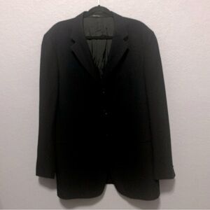 Armani Collezioni Men’s Navy Blue Wool Lined Blazer Made In Italy